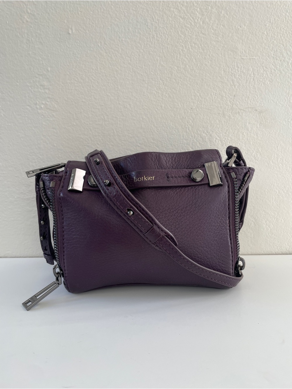 Botkier Deep Plum Leather Crossbody Bag